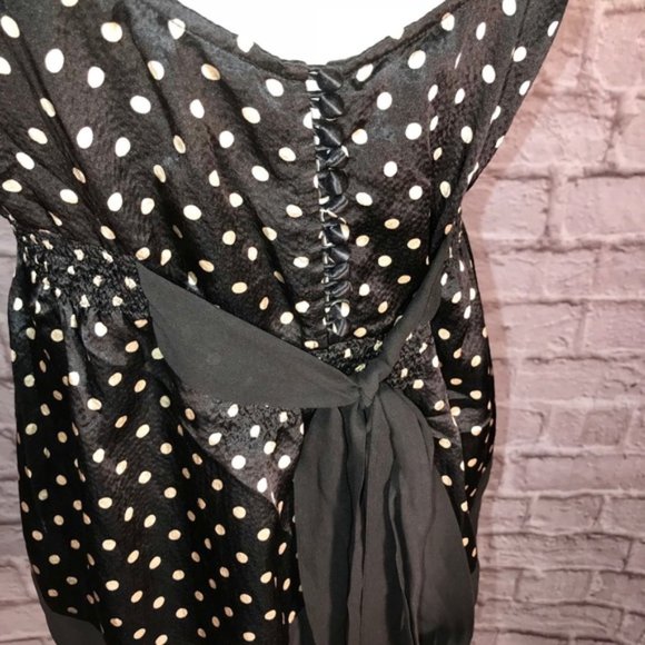 BCBG silk polka dot top with gathered waist 5 for $25 - Picture 6 of 8